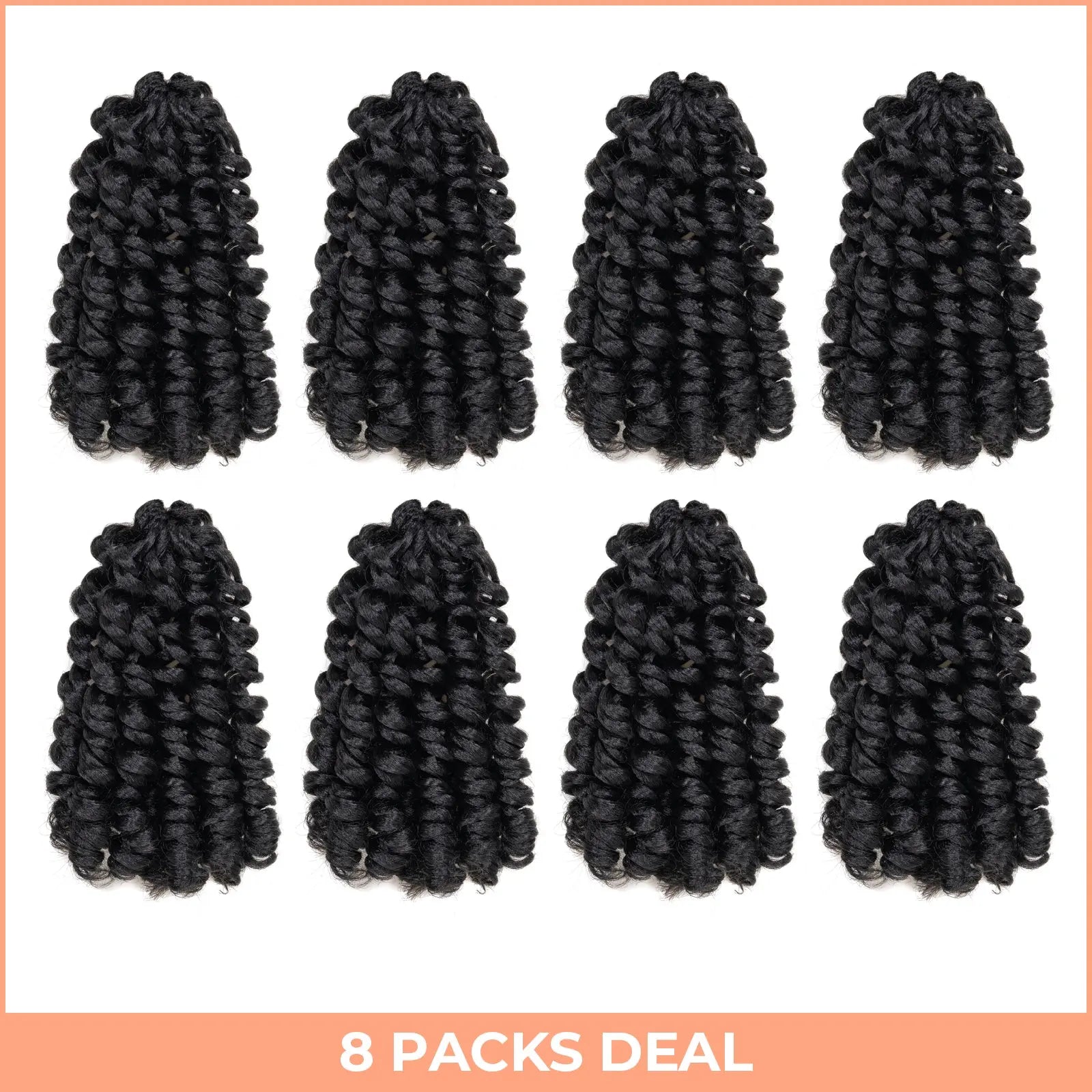 Clearance | Toyotress Wand Twist Crochet Hair | 10-12 Inch Natural Black Pre-twisted Jamaican Bounce Wand Twist Crochet Braids Synthetic Braiding Hair Extensions Toyotress